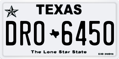 TX license plate DRO6450