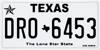 TX license plate DRO6453