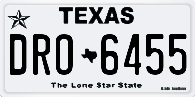 TX license plate DRO6455