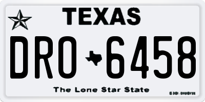 TX license plate DRO6458