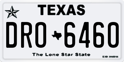 TX license plate DRO6460