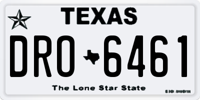 TX license plate DRO6461