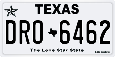 TX license plate DRO6462