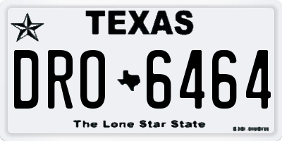 TX license plate DRO6464