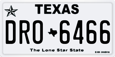 TX license plate DRO6466