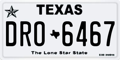 TX license plate DRO6467