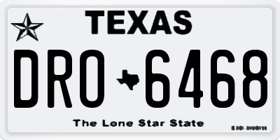TX license plate DRO6468