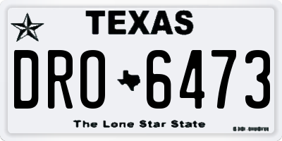 TX license plate DRO6473