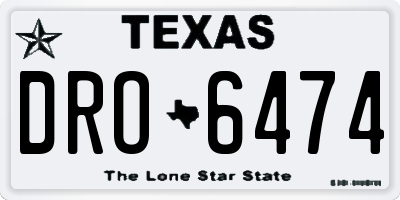 TX license plate DRO6474