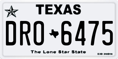 TX license plate DRO6475