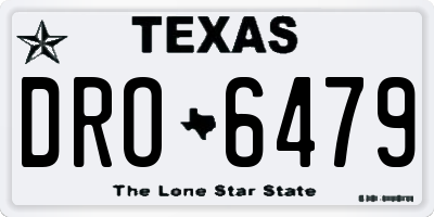 TX license plate DRO6479