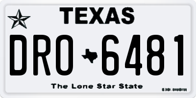 TX license plate DRO6481