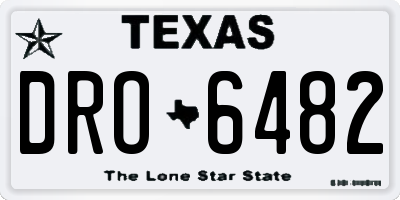 TX license plate DRO6482