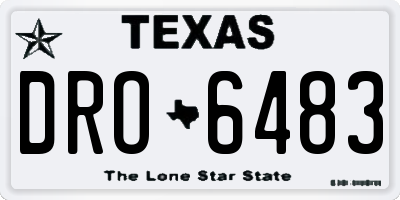 TX license plate DRO6483