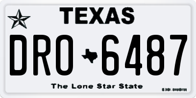 TX license plate DRO6487