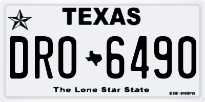 TX license plate DRO6490