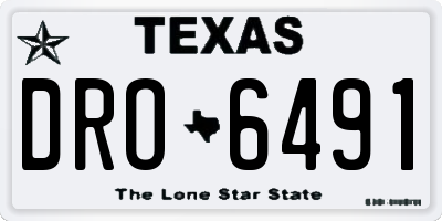 TX license plate DRO6491