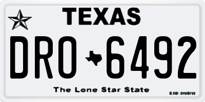 TX license plate DRO6492