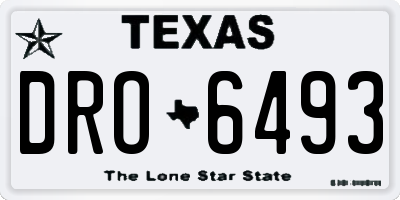 TX license plate DRO6493
