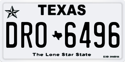 TX license plate DRO6496