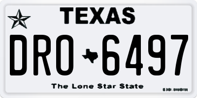 TX license plate DRO6497