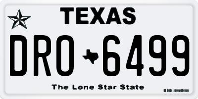 TX license plate DRO6499