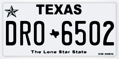 TX license plate DRO6502