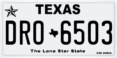 TX license plate DRO6503