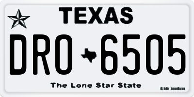 TX license plate DRO6505