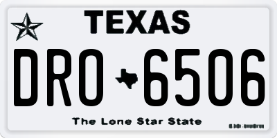TX license plate DRO6506
