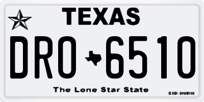 TX license plate DRO6510