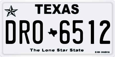 TX license plate DRO6512