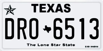 TX license plate DRO6513