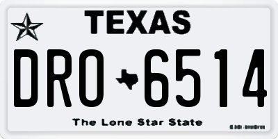 TX license plate DRO6514