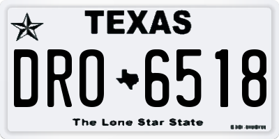 TX license plate DRO6518