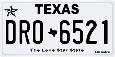 TX license plate DRO6521