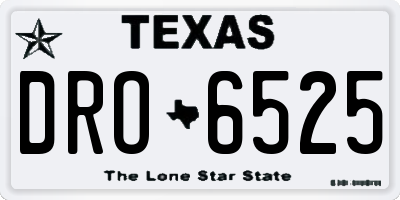 TX license plate DRO6525