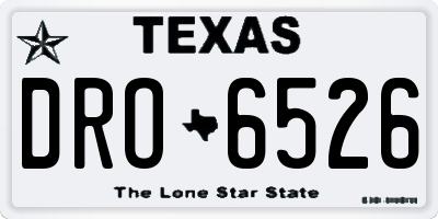 TX license plate DRO6526