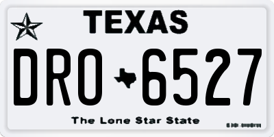 TX license plate DRO6527
