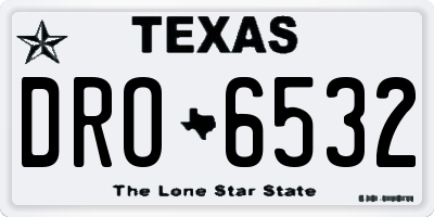 TX license plate DRO6532