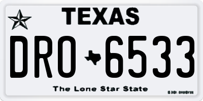 TX license plate DRO6533