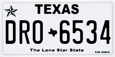 TX license plate DRO6534