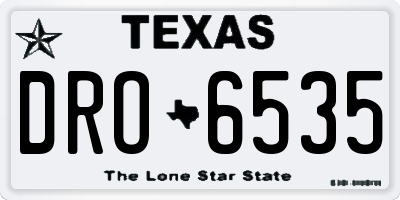 TX license plate DRO6535