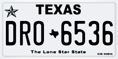 TX license plate DRO6536