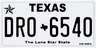 TX license plate DRO6540