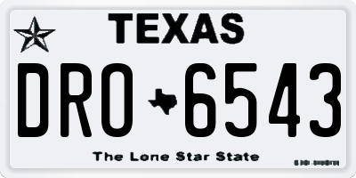 TX license plate DRO6543