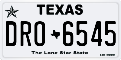 TX license plate DRO6545
