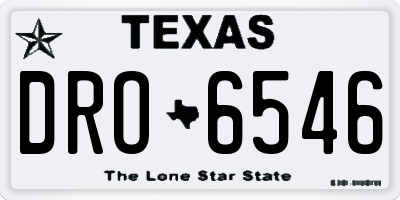 TX license plate DRO6546