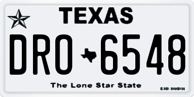 TX license plate DRO6548