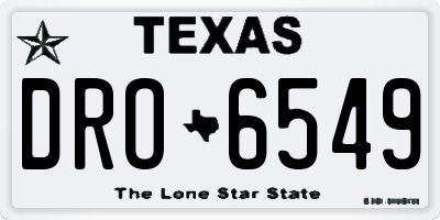 TX license plate DRO6549